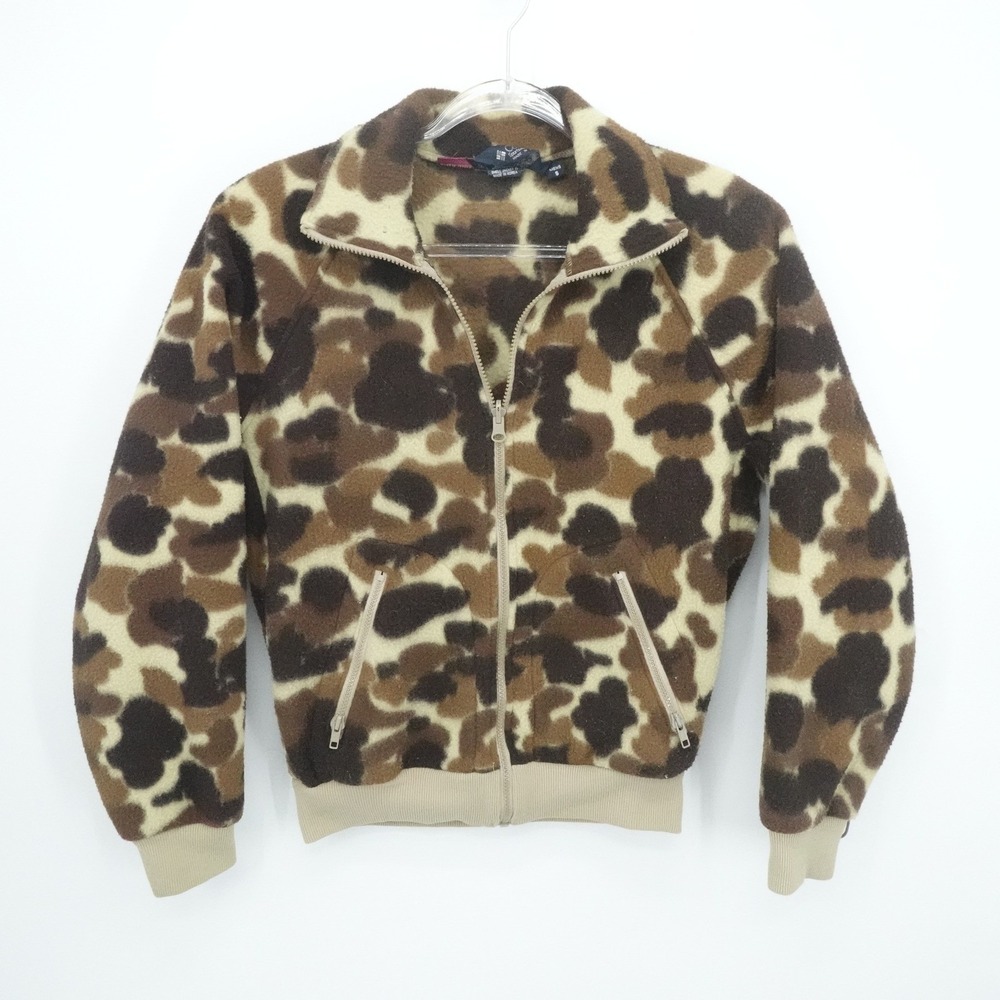 Vintage Columbia Fleece Jacket Mens Small Brown Duck Camo Full Zip Liner Outdoor